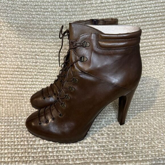 NWT Evado high heel leather lace up boots sz 39 - Picture 4 of 13